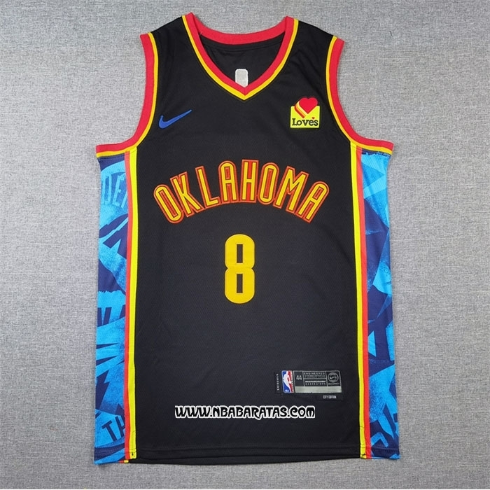 Camiseta Oklahoma City Thunder Jaylin Williams #8 Ciudad 2024-25 Negro